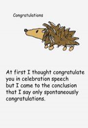 ZE3. Congratulations hedgehog ecard